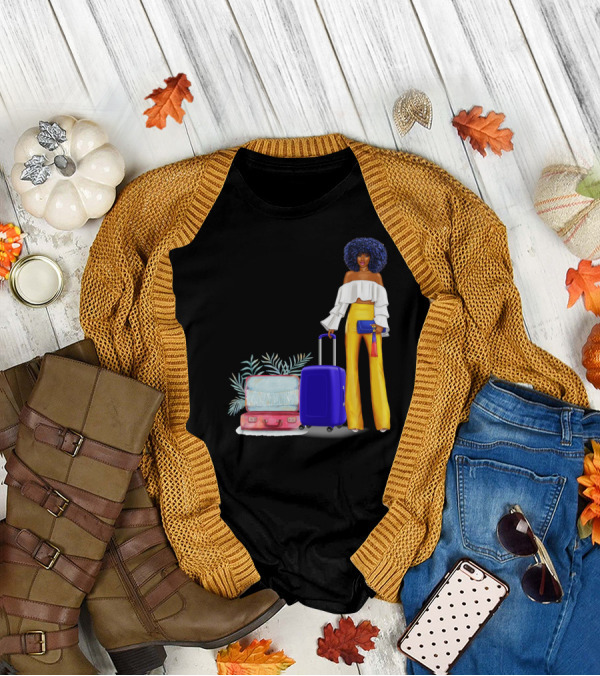 Catch Flights Not Feelings Black Woman Travel T-Shirt