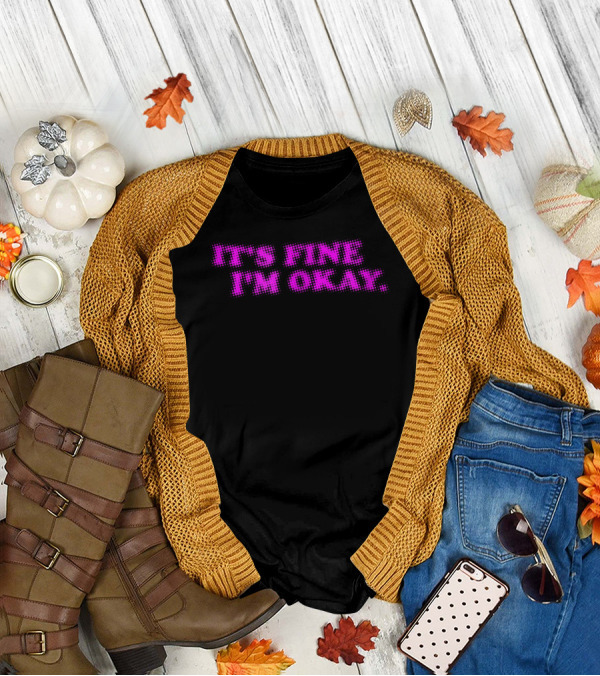 Blurry It's Fine I'm Okay Goth Boi Emo Grunge T-Shirt