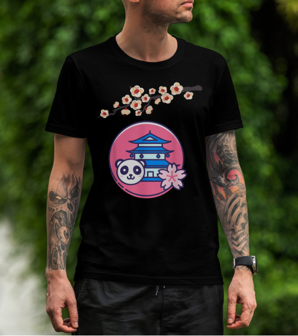 Cherry Blossom Sakura Panda Japanese Festival T-Shirt