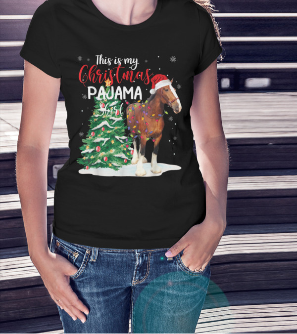 This Is My Christmas Pajama Shirt Clydesdale Horse T-Shirt