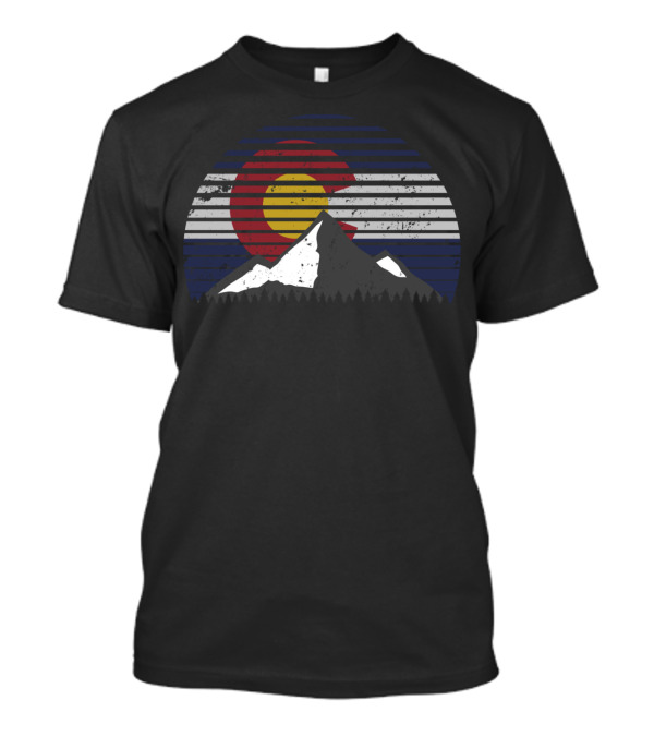 Colorado Flag With Mountain And Stripes T-Shirt