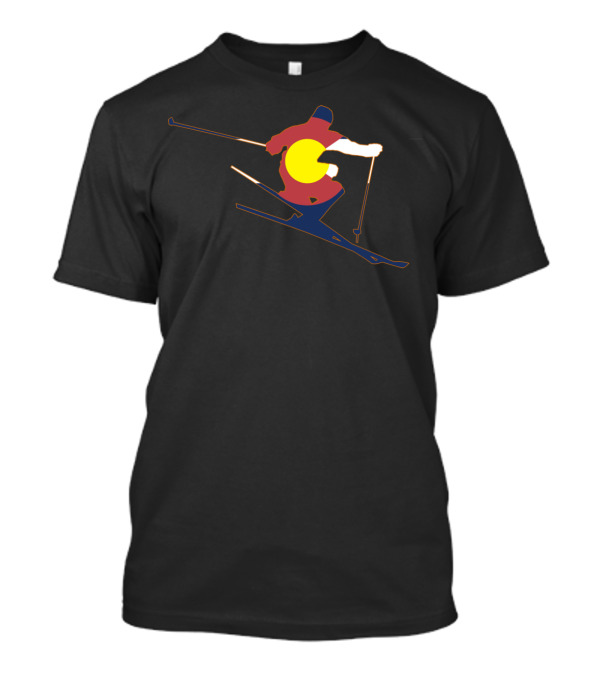 Colorado Flag Skier Jumping Longsleeve T-Shirt