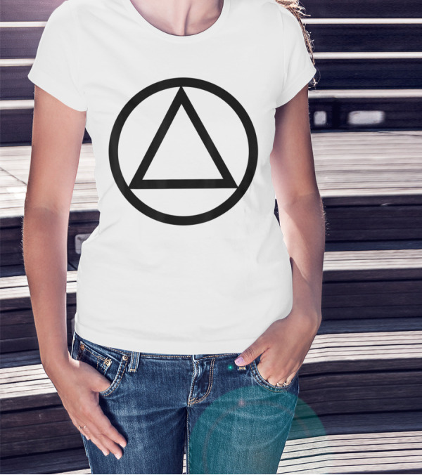 Aa Sobriety Triangle Symbol In Circle Classic Simple T-Shirt