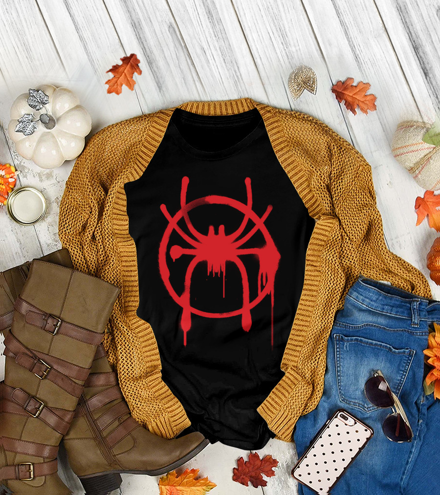 Marvel Spider-Man Into The Spider-Verse Miles Morales Red Spider T-Shirt