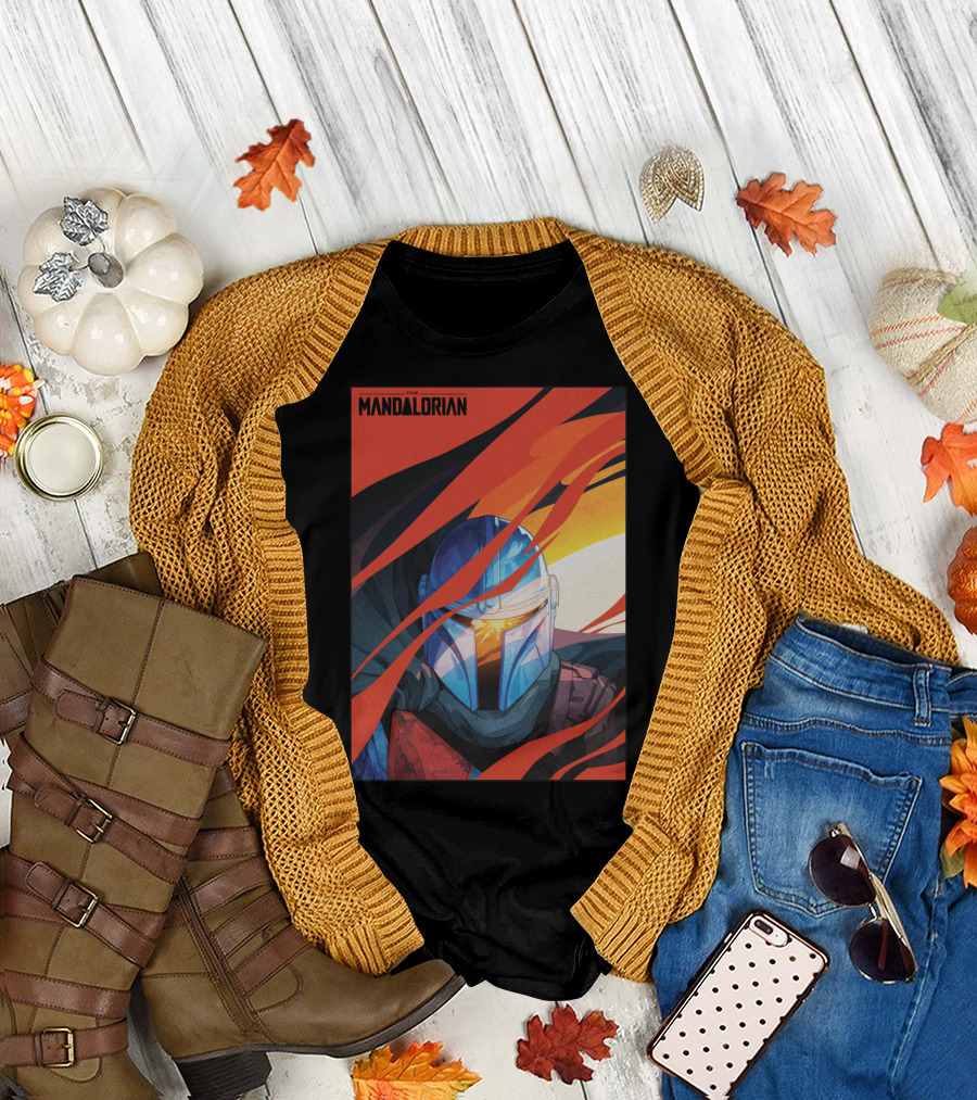 The Mandalorian Star Wars Helmet Mural T-Shirt