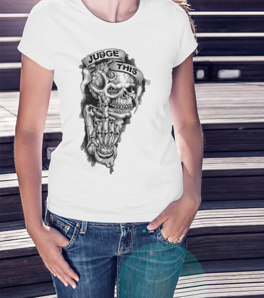 Skull Judge This Skeleton Middle Finger T-Shirt