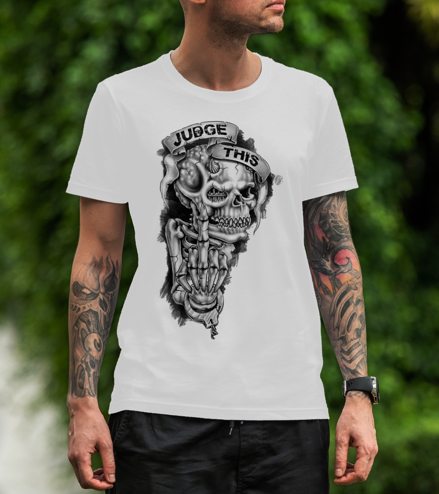Skull Judge This Skeleton Middle Finger T-Shirt