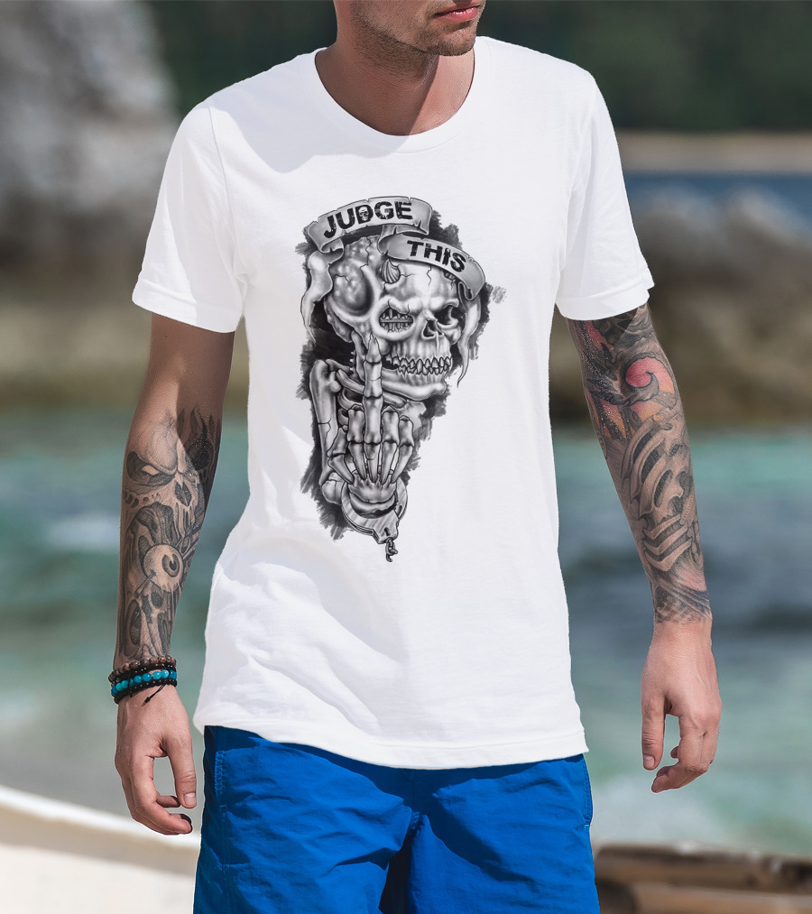 Skull Judge This Skeleton Middle Finger T-Shirt
