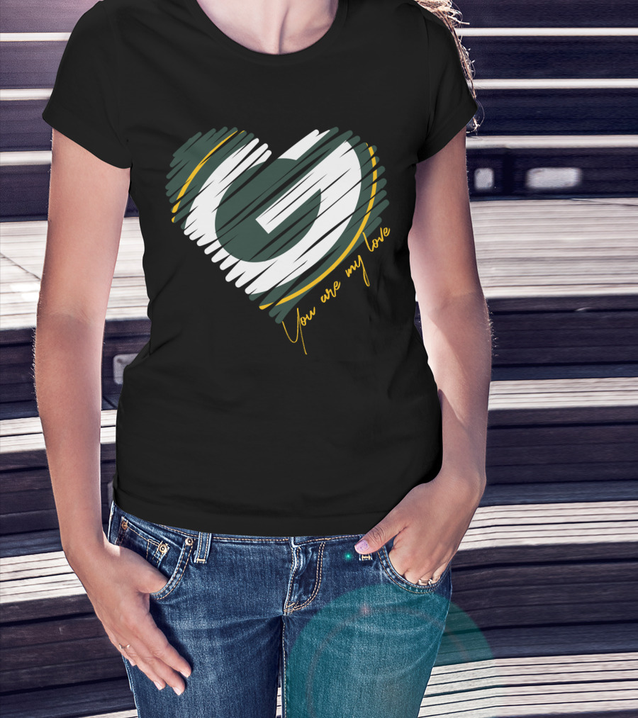 Green Bay Packers Heart You Are My Love T-Shirt
