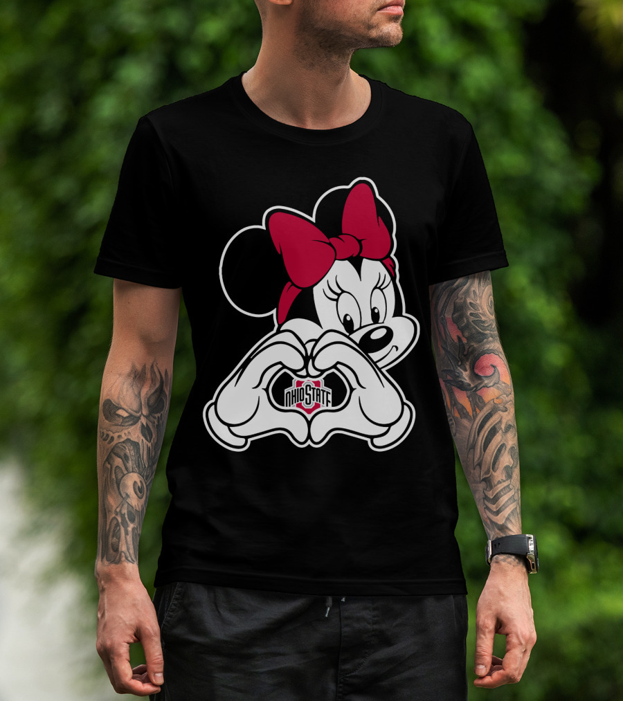 Ohio State Buckeyes Minnie Heart Hands T-Shirt