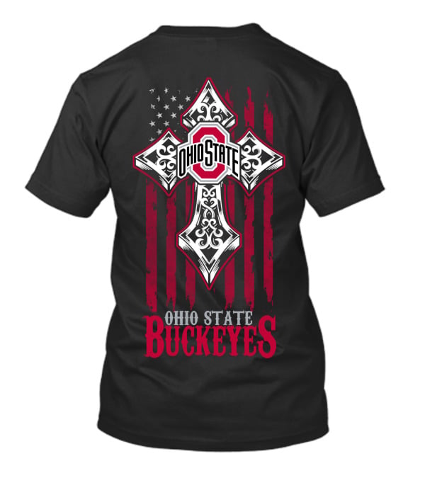 Ohio State Buckeyes Cross With American Flag T-Shirt