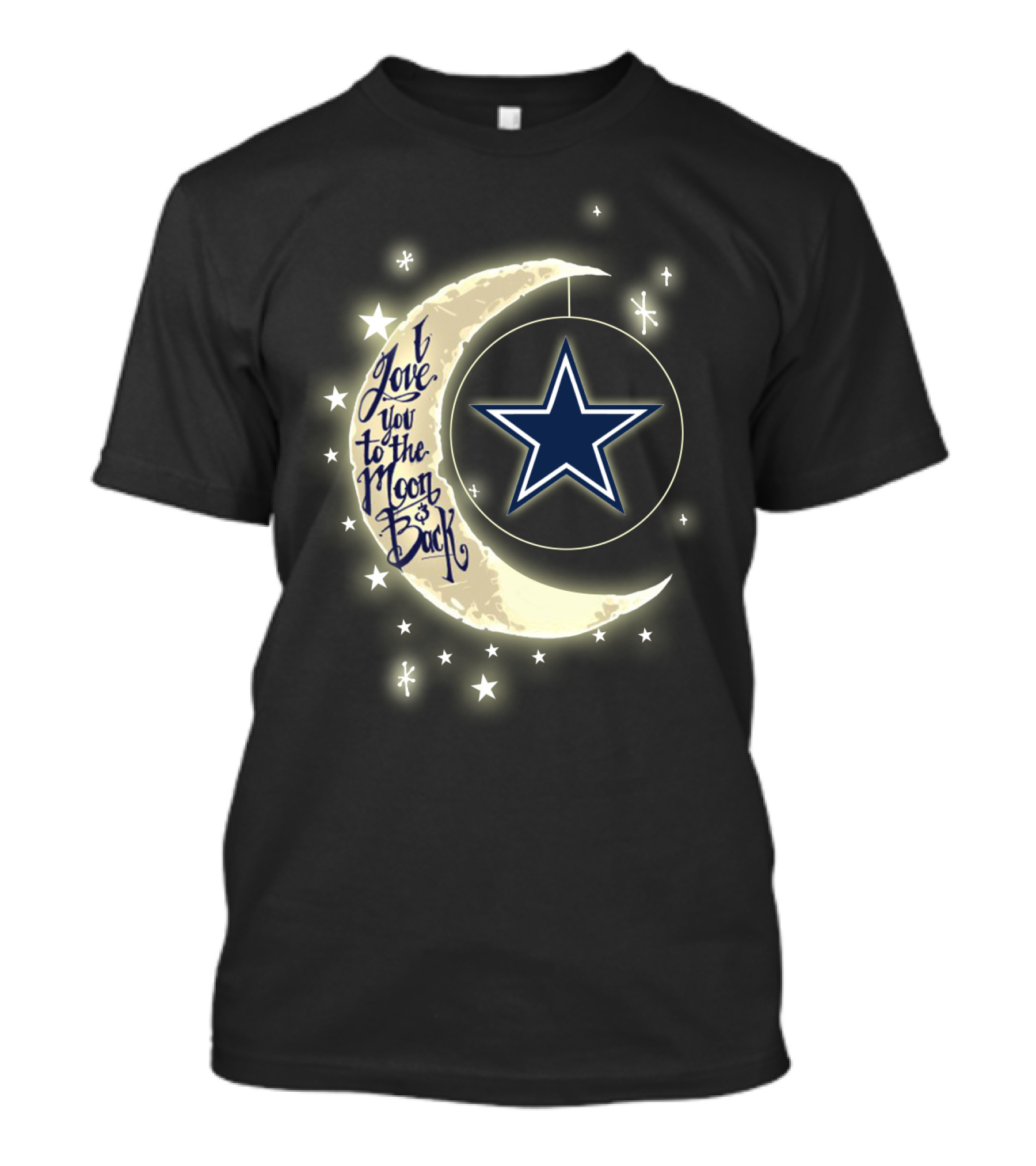 Dallas Cowboys I Love You To The Moon And Back Star T-Shirt