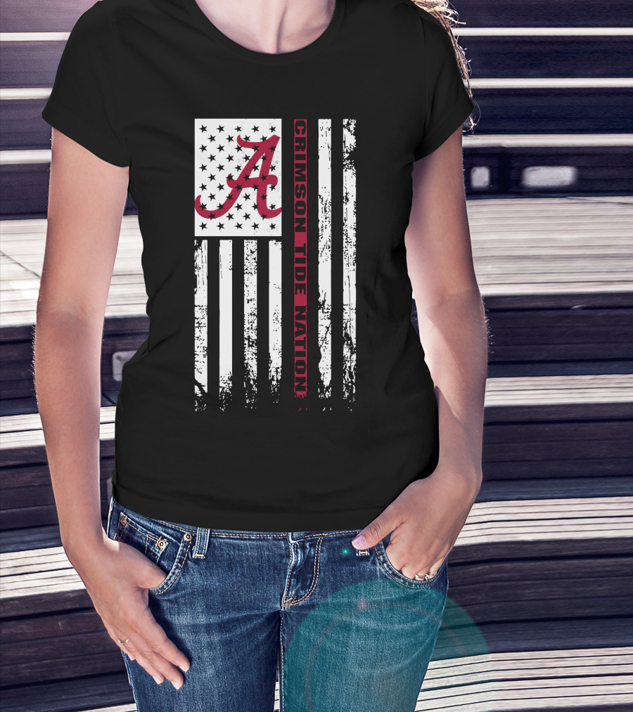 Alabama Crimson Tide Flag Crimson Tide Nation T-Shirt