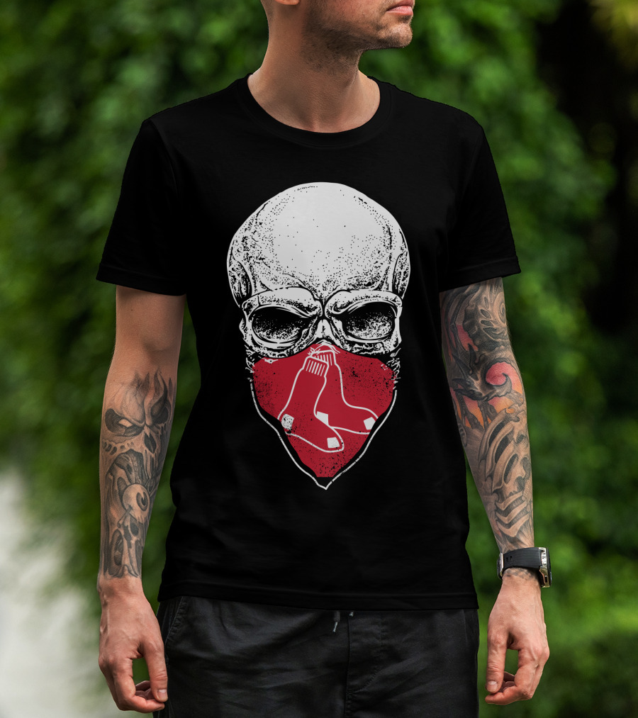 Boston Red Sox Skull Bandana T-Shirt