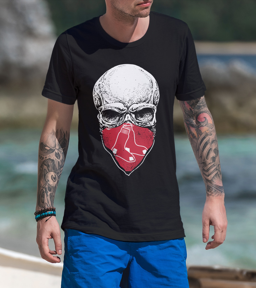 Boston Red Sox Skull Bandana T-Shirt