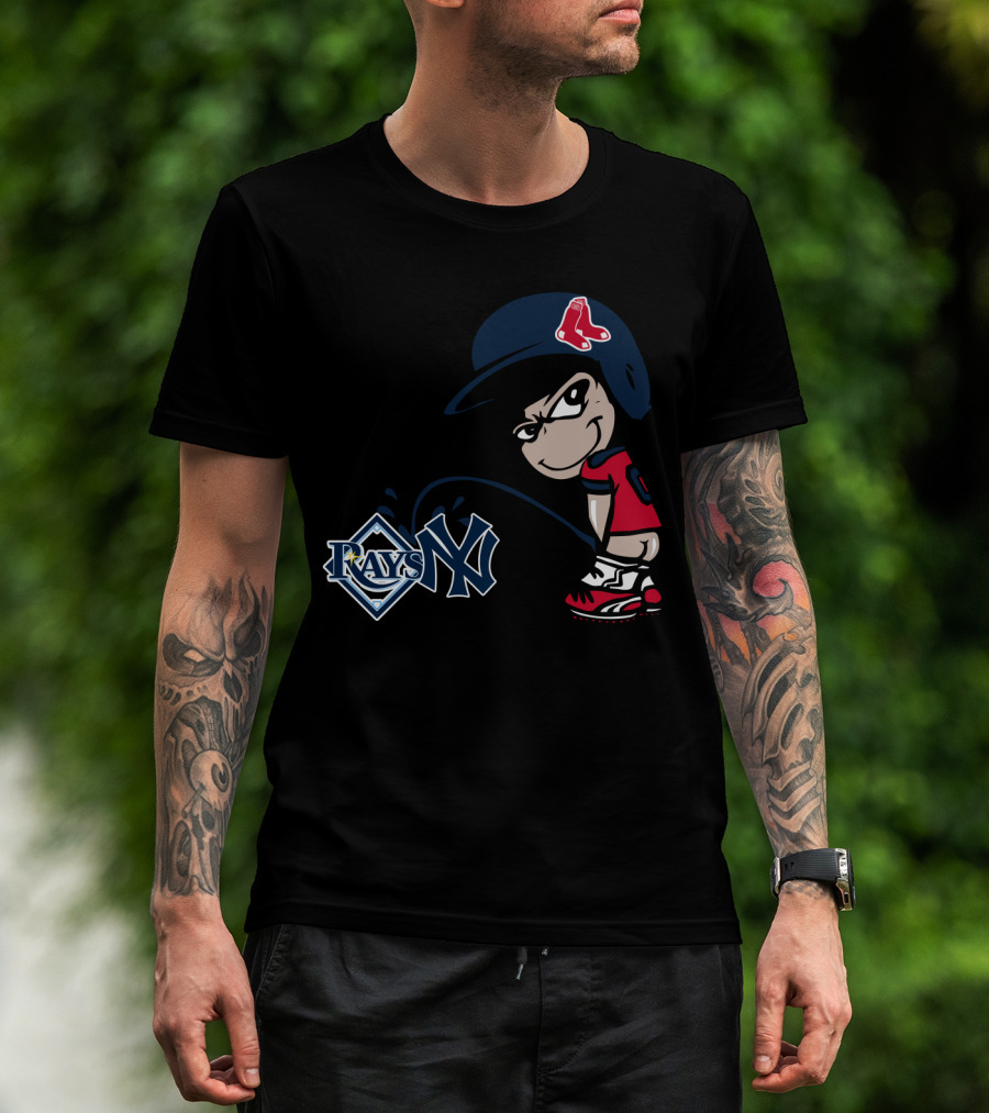 Boston Red Sox Rivalry Parody Yankees Rays Iconic Logos T-Shirt