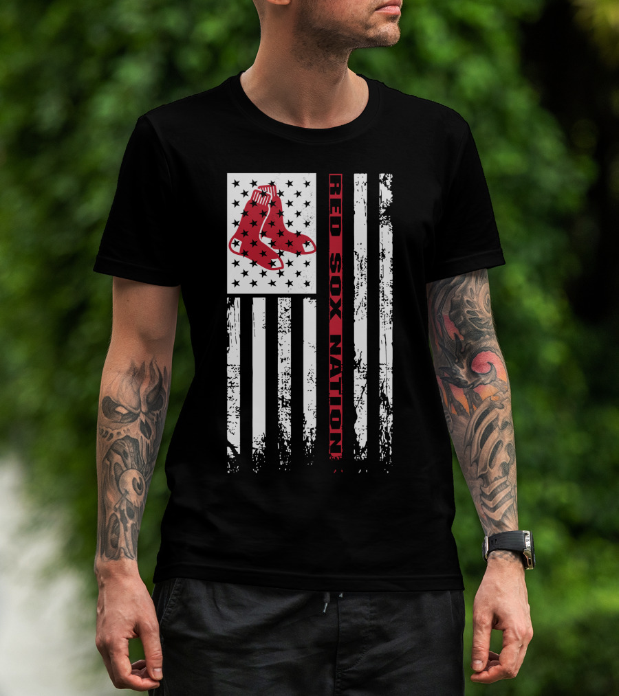 Red Sox Nation Boston Red Sox Stars And Stripes Flag T-Shirt