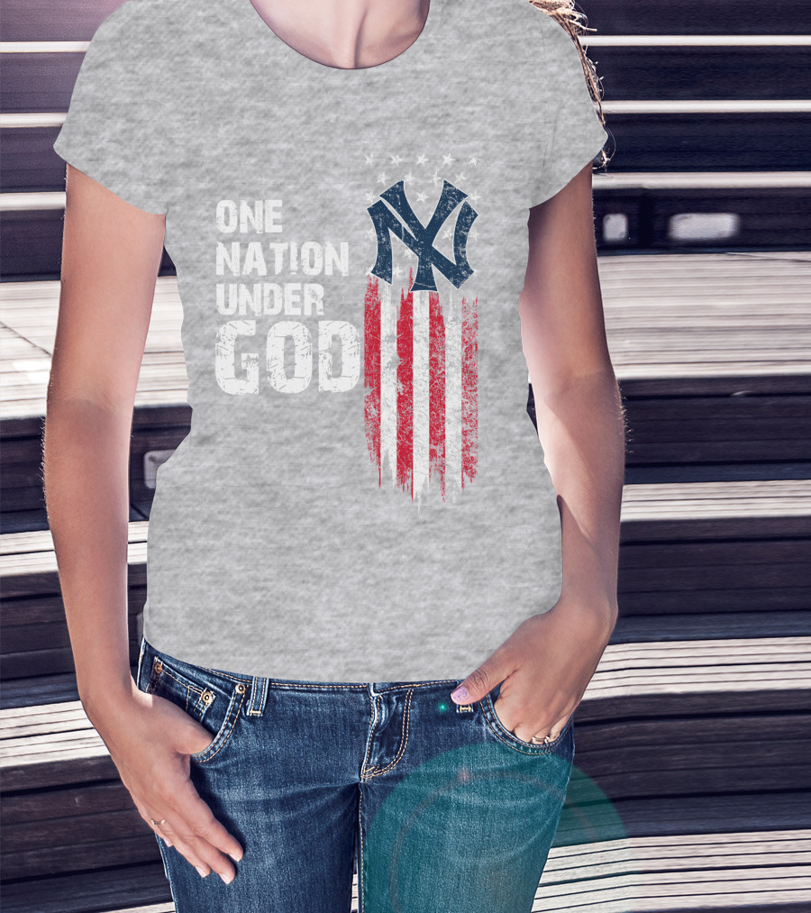 Ny Yankees One Nation Under God American Flag T-Shirt