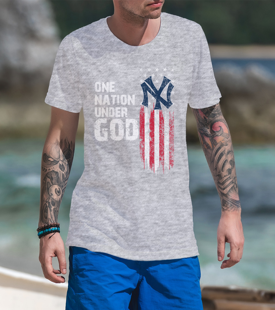 Ny Yankees One Nation Under God American Flag T-Shirt