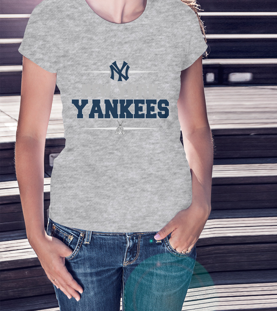 New York Yankees Ny Logo With Baseball Bats T-Shirt