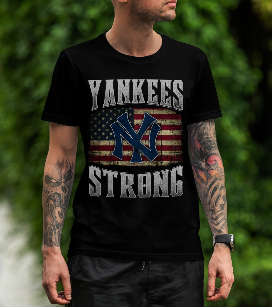 Yankees Strong American Flag Mlb Symbol T-Shirt