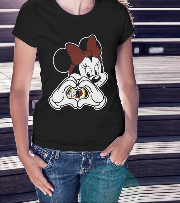Minnie Heart Washington Redskins T-Shirt