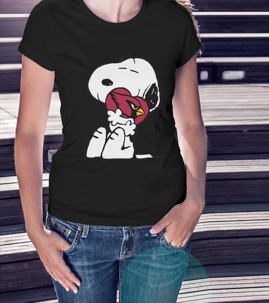 Snoopy Hugging Arizona Cardinals Heart T-Shirt