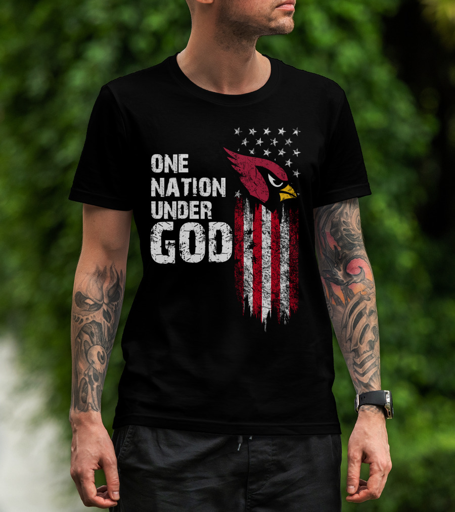One Nation Under God Arizona Cardinals Flag T-Shirt