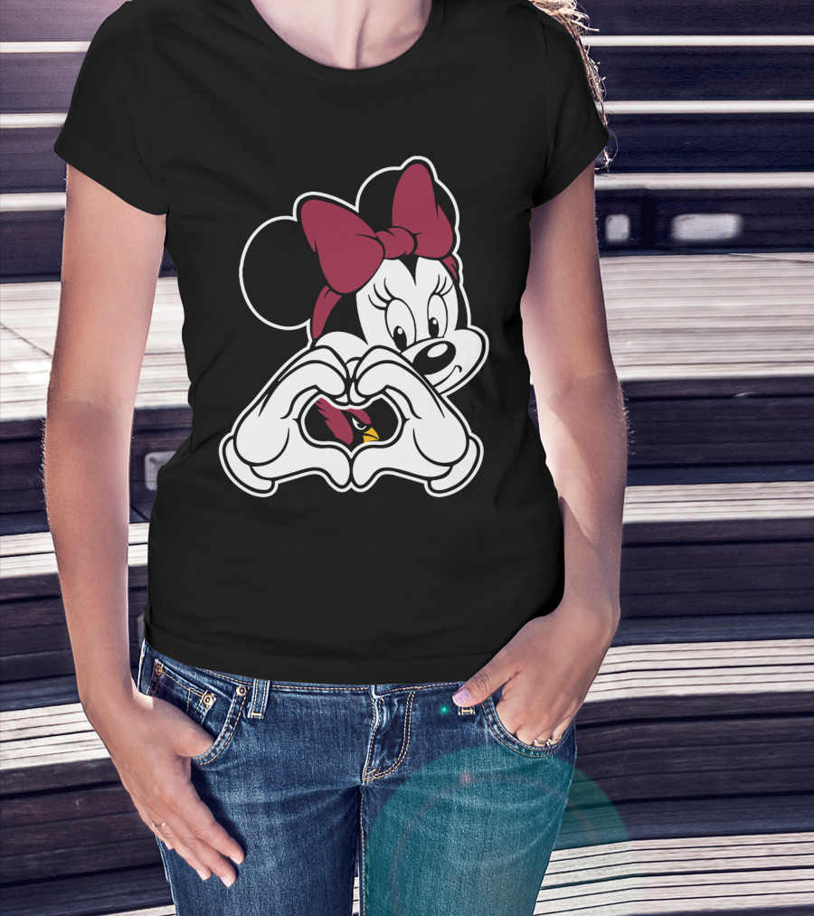 Minnie Heart Arizona Cardinals T-Shirt