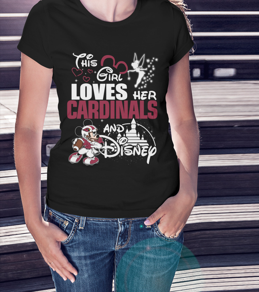 This Girl Loves Her Cardinals And Disney T-Shirt