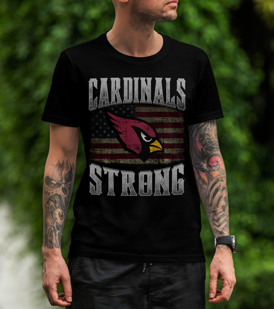 Cardinals Strong American Flag Fan Spirit T-Shirt