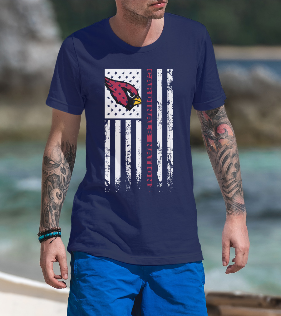 Cardinals Nation Flag Stars Stripes T-Shirt