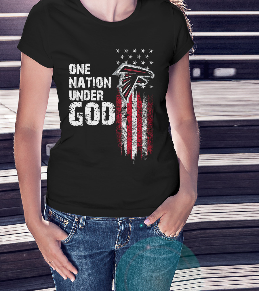 One Nation Under God Atlanta Falcons Flag And Stars T-Shirt