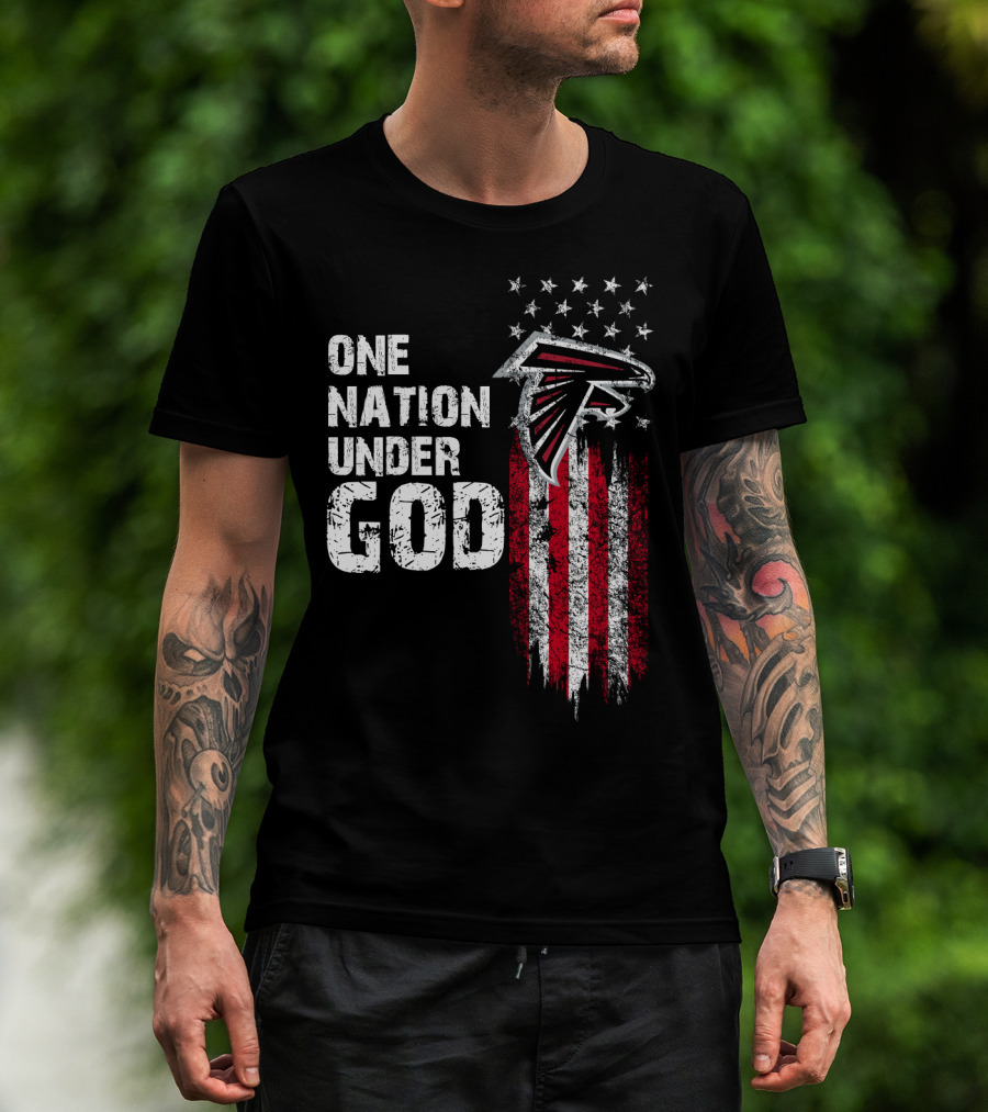 One Nation Under God Atlanta Falcons Flag And Stars T-Shirt