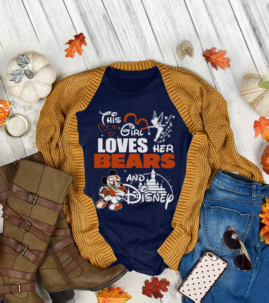 This Girl Loves Her Chicago Bears And Disney T-Shirt