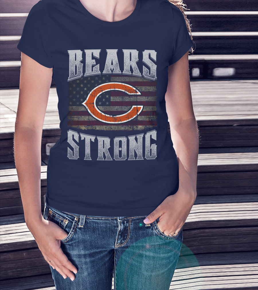 Bears Strong Chicago American Flag T-Shirt