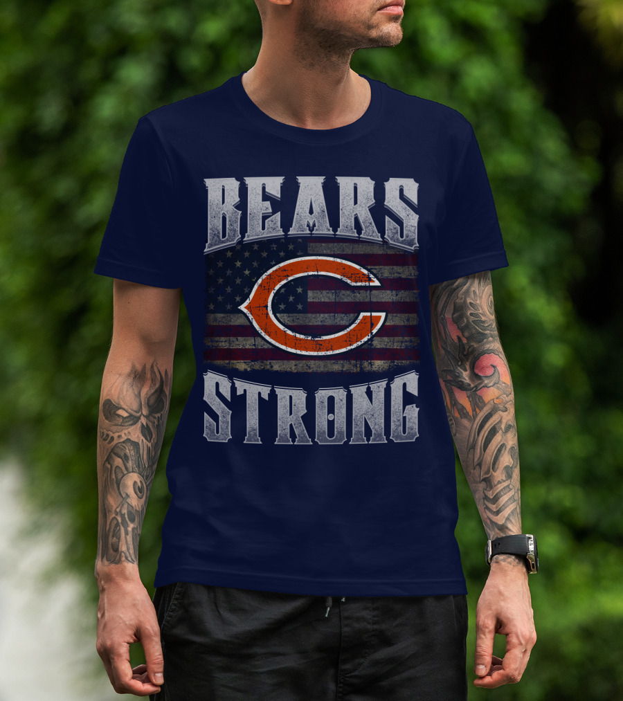 Bears Strong Chicago American Flag T-Shirt