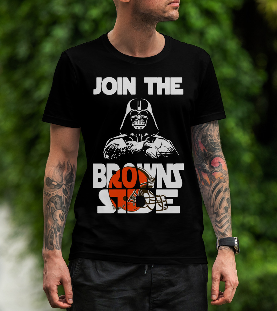 Join The Browns Side Cleveland Browns Darth Vader Helmet T-Shirt