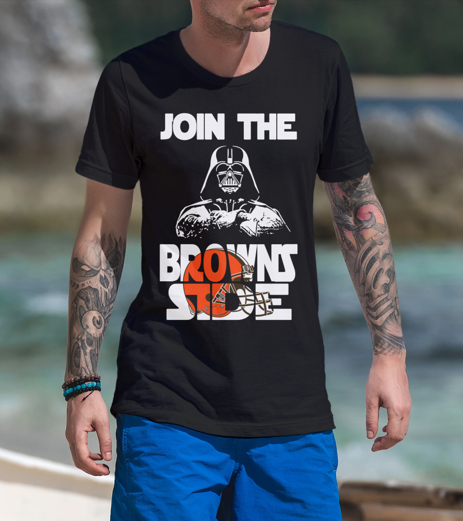 Join The Browns Side Cleveland Browns Darth Vader Helmet T-Shirt