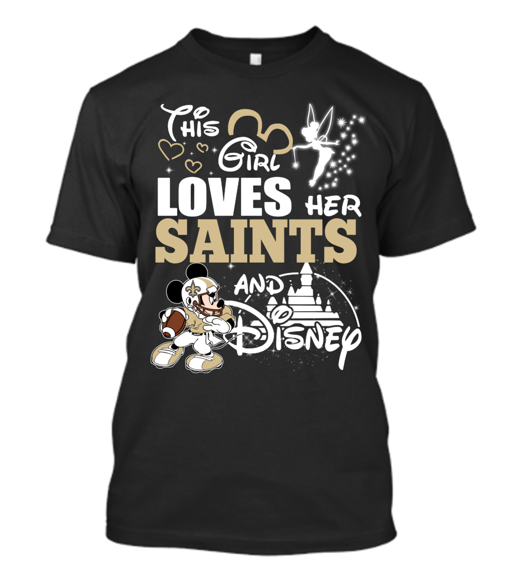 This Girl Loves Her Saints And Disney T-Shirt