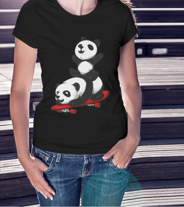 Camp Mau Panda Skateboarding Adventure T-Shirt