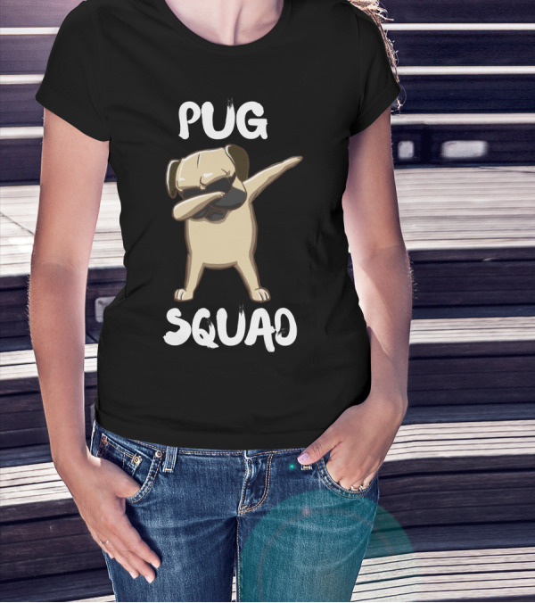 Pug Squad Dabbing Funny Pug T-Shirt
