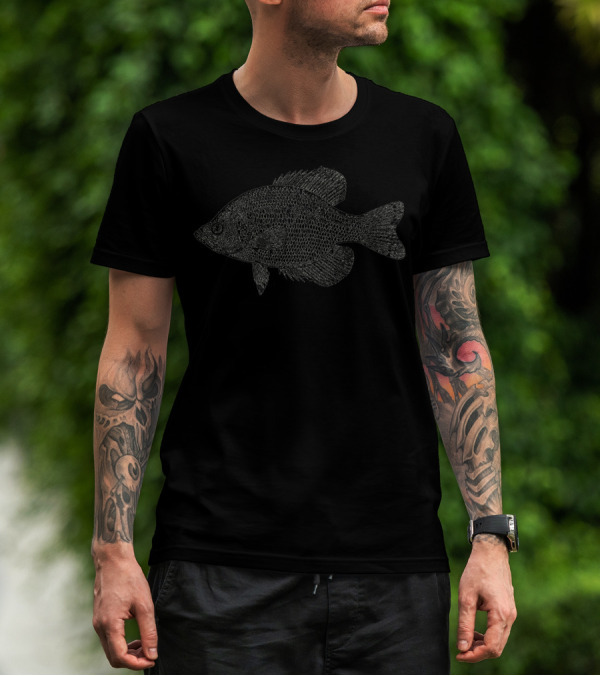 Crappie Fish Vintage Scientific Illustration Fishing T-Shirt
