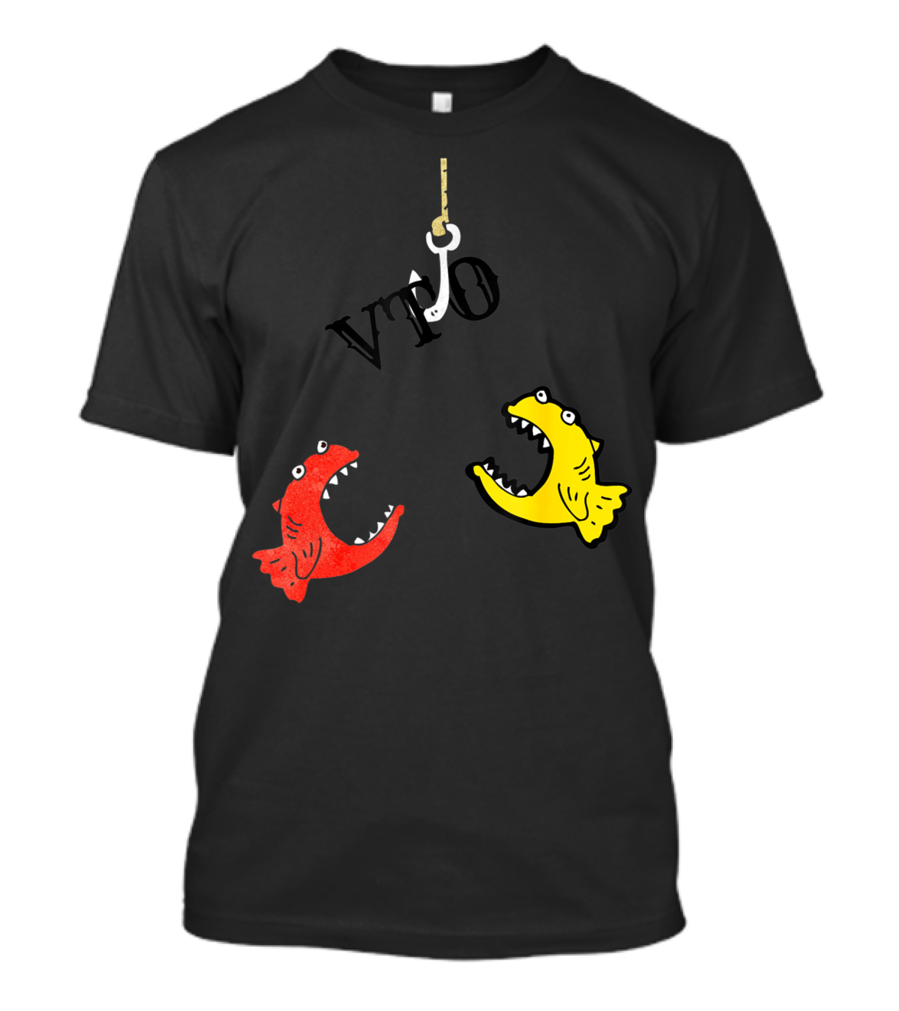 VTO Fishing Hook With Red And Yellow Fish T-Shirt