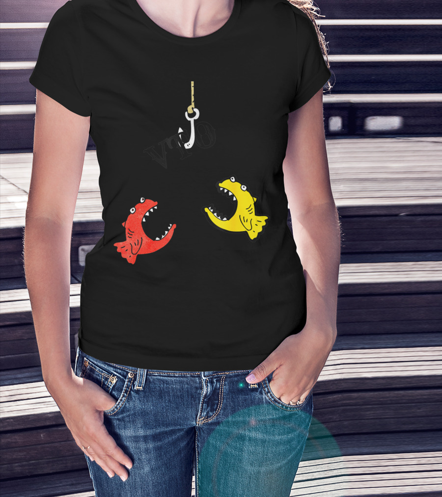 VTO Fishing Hook With Red And Yellow Fish T-Shirt