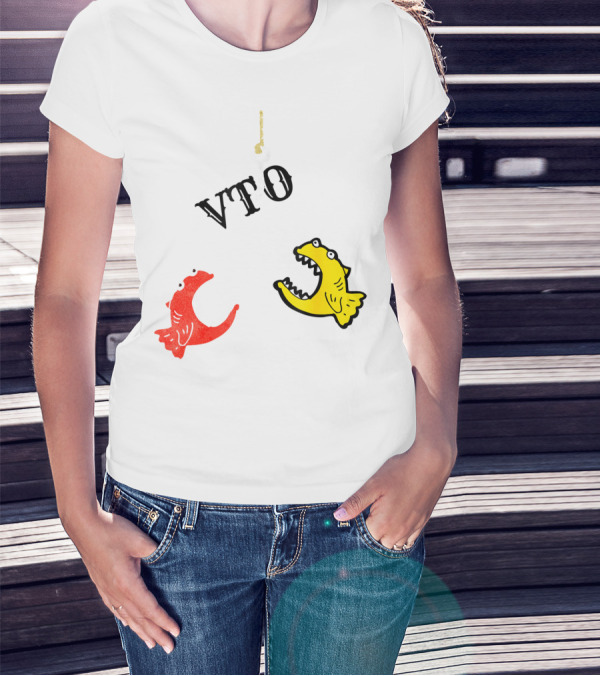VTO Fishing Hook With Red And Yellow Fish T-Shirt