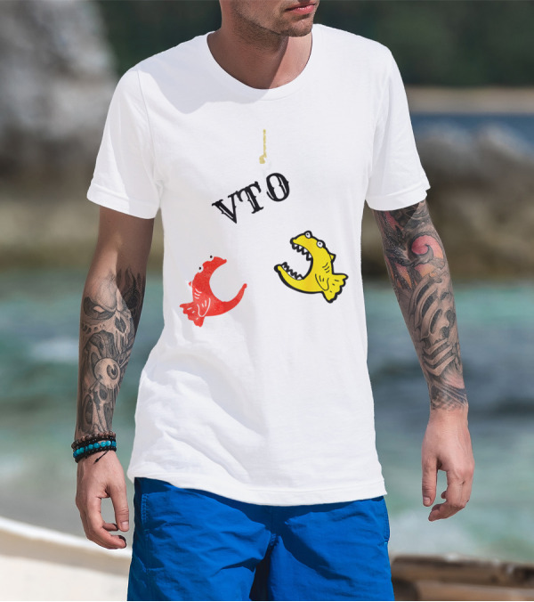VTO Fishing Hook With Red And Yellow Fish T-Shirt
