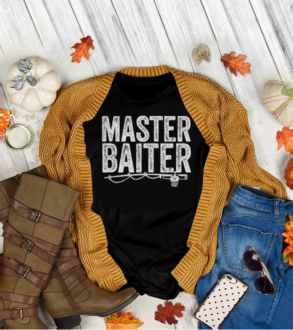 MASTER BAITER Funny Fishing Fish Mens T-Shirt
