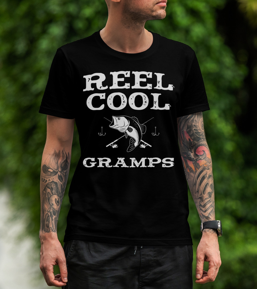 Reel Cool Gramps Fishing Bass Hooks Rods T-Shirt