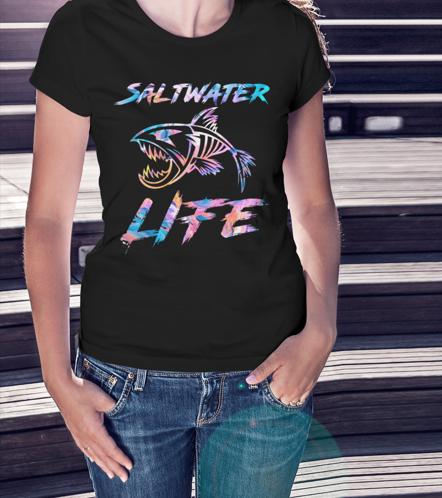 SALTWATER LIFE Colorful Fish T-Shirt